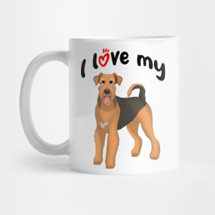 I Love My Airedale Dog Mug